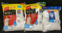 3 New L/XL Hanes Tagless T-Shirts & Tanks 3/4 per pack.
