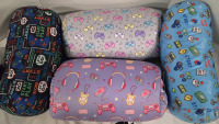 4 New | 6.7" x 11.8" Beaded Bolster Pillows w/ Gamer Designs