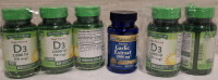5 New Nature's Truth High Potency D3 5000IU/125mcg (2pcs) and D3 2000IU/50mcg (3pcs) Jars & 1 New Rexall Garlic Extract 1000mg Jar | 60 Softgels per Jar | Earliest Best Before- 11/2025