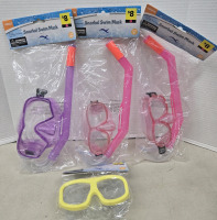 4 New | ( 3 ) Junior Snorkel Swim Masks & 1 Mask/ Goggles