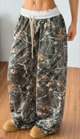 New Size Small Women's COOLANE Oversized Thick Waistband Drawstring Camo Pants