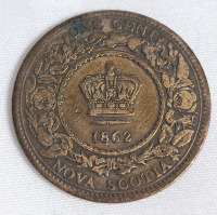 1862 Nova Scotia One Cent Penny