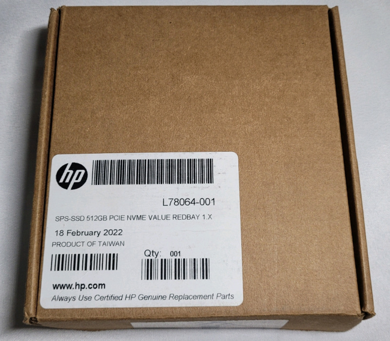 HP Laptop SPS-SSD 512GB Pcie Nvme Value Redbay Solid State Drive - New , Sealed