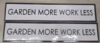 2 | Metal 36" x 7.5" Gardening Wall Signs " Garden More Work Less "