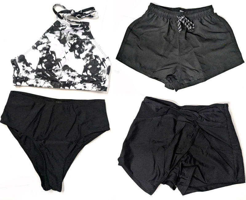 New Size XS Women's 2-Piece Bathing Suit With Swimming Trunks & Swimming Skirt Bottoms