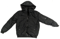 New Size Small Men's Faux Fur-Lined Winter Puffer Jacket With Attached Hood