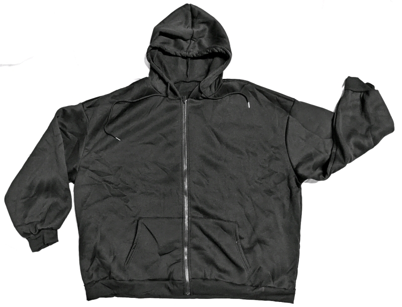 New Size 6XL Unisex Black Fleece Zip-Up Hoodie Sweater