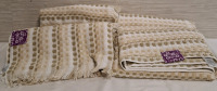 4 New Luxury Bath Towels | Yarn Dyed Textured | 100% Cotton | Measurements- 32" X 52" each
