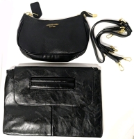 2 New PU Leather Clutches / Handbags / Purses : Largest 13.5" &times; 9" - Includes 1 Strap