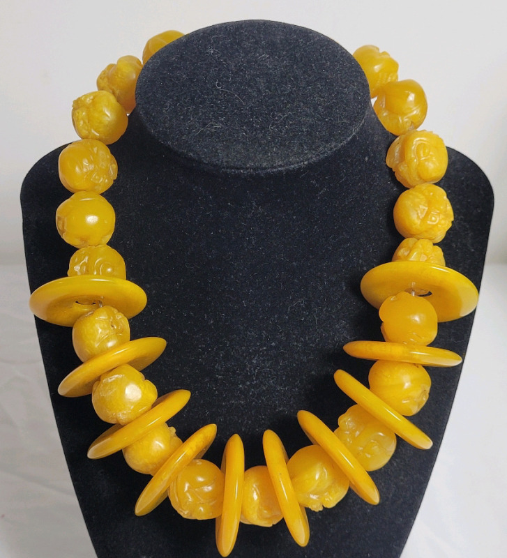 Hand-Carved Unusual Monkey Necklace . Measures