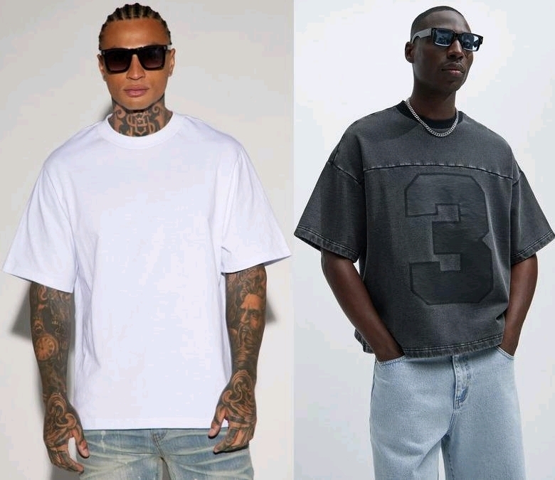 2 New Size Small Men's NOVA MEN : Oversized Novamen Heavyweight Shirt Sleeve Tee & Kyle Tee (Black Wash)
