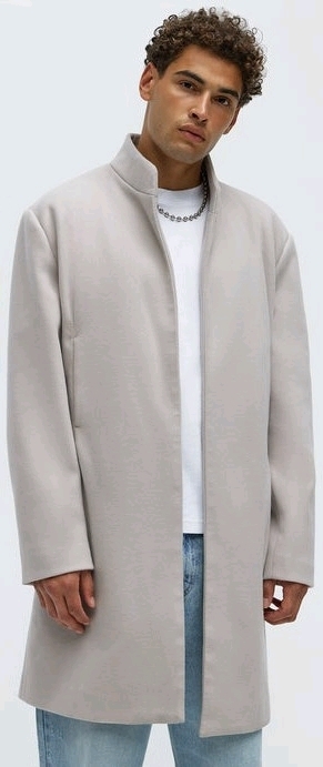 New Size MED Men's NOVA MEN Barret Long Coat (Cream) | Retails $84!