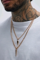 New Fashion Nova Elio Necklace Set - 20" Curb Chain With Pendant & 22" Cable Chain With Pendant