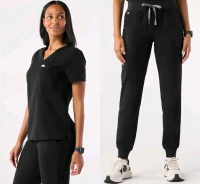 New Size LG / Med Reg Women's FIGS : Catarina One-Pocket Scrub Top & Zamora Scrub Pants | Over $120 Retail Value!