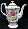 PARAGON "Tree of Kashmir" Fine Bone China Coffee Pot, 7.5" Tall, No Chips or Cracks, Small Fleabite Can Be Felt On Lid Rim