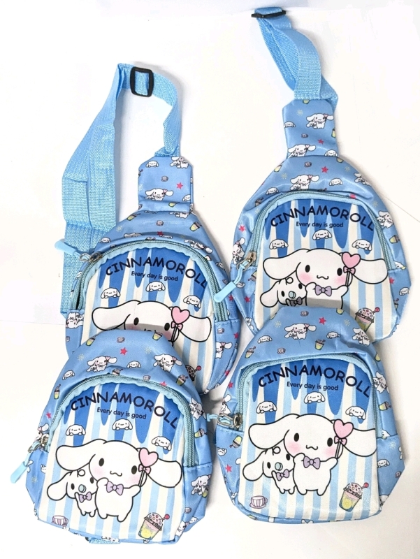 4 New CINNAMOROLL Mini Chest Bag / Crossbody Bag - 5" &times; 7" Each (Excluding Straps)