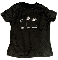 New Size Large Women's Cat Paws "Rock, Paper Scissors" Graphic T-Shirt