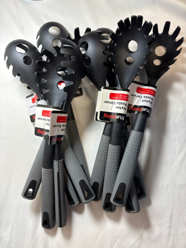 15 Kitchen Utensils includes 4 New Nylon Skimmer and 11 New Nylon Pasta Server | Heat Safe to 400F | BPA Free