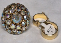 Modern Rings size 7 & Bling Scarf Clip 1.5" Diameter