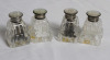 Two (2) Sets BIRKS Sterling w/Mother of Pearl Insert Crystal Salt & Pepper Shakers