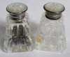 Two (2) Sets BIRKS Sterling w/Mother of Pearl Insert Crystal Salt & Pepper Shakers - 2