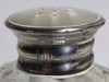 Two (2) Sets BIRKS Sterling w/Mother of Pearl Insert Crystal Salt & Pepper Shakers - 3