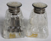 Two (2) Sets BIRKS Sterling w/Mother of Pearl Insert Crystal Salt & Pepper Shakers - 4