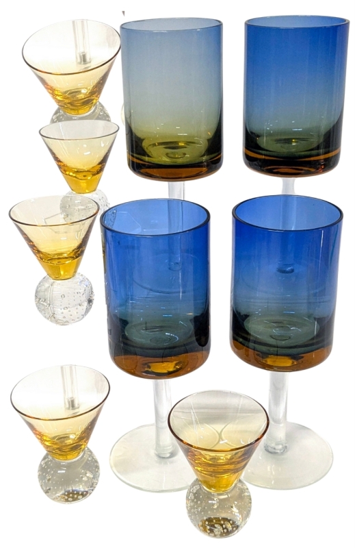 9 MCM Drinking Vessels : 5 Shot Glasses & 4 Glasses, No Chips or Cracks - Up to 6" Tall