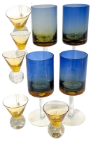 9 MCM Drinking Vessels : 5 Shot Glasses & 4 Glasses, No Chips or Cracks - Up to 6" Tall