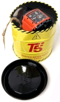 New Men's T5 Chronograph Square Dial Watch With Silicone Strap & Gift Tin (Tin Dented in Transit)