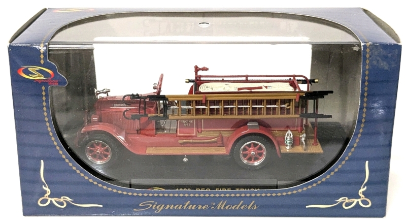2003 SIGNATURE 1928 REO Fire Truck Engine No. 1 Diecast Metal Model : No Scale Listed, Firetruck Itself Approx 5.5" Long