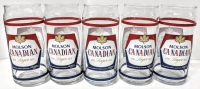5 Vintage MOLSON CANADIAN Classic Logo Advertising Beer Can-Shaped Pint Glasses - 2.75"D &times; 6.5" Tall, No Chips or Cracks