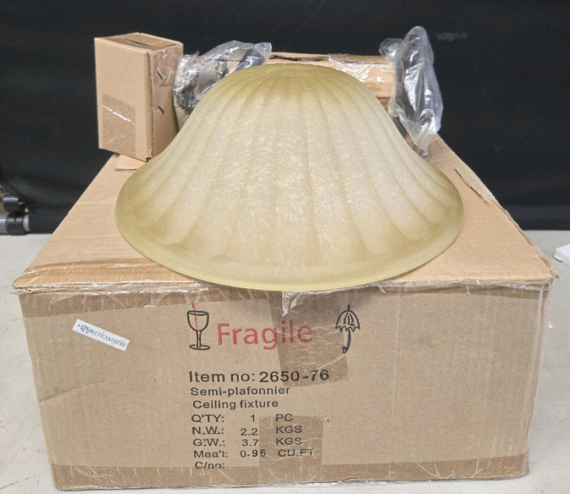 New | Semi-Plafonnier Ceiling Fixture W/ Hardware Model#2650-76