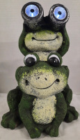 New | 14" Adorable Peeking Frog Statue w/ Solar Power LED Binoculars