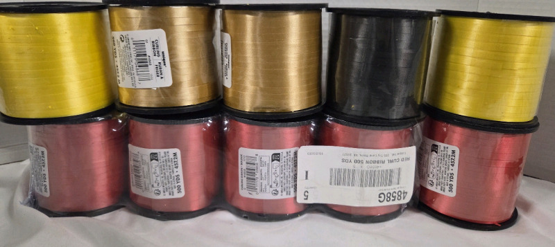 10 New | Rolls of Variety Curling Ribbon | 500YDS Ea.