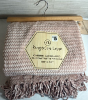 New Kingstone Lane Ombre Jacquard Throw with Fringe measures 50"*60"