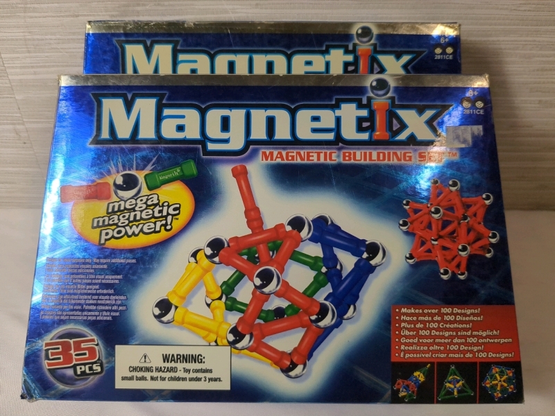2 Mega Bloks Magnetix Magnetic Building Set 35 pcs per Set
