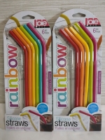 2 Packs of Silicone Reusable Straws With Cleaning Brush One Pack Missing Blue Straw