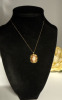 Old Sterling Cameo Carved Shell With Original Chain Signed and Stamped Lady with Amphora - 4