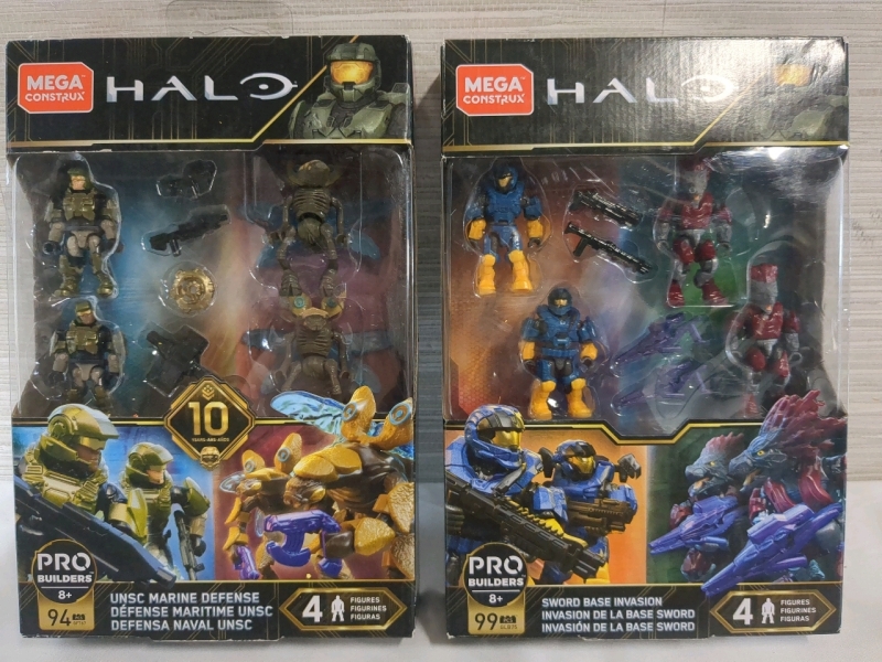 2 New Mega Construx Halo UNSC Marine Defense & Sword Base Invasion Sets