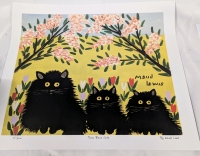 Print of Maud Lewis' "Three Black Cats". 24" by 20" 15/300