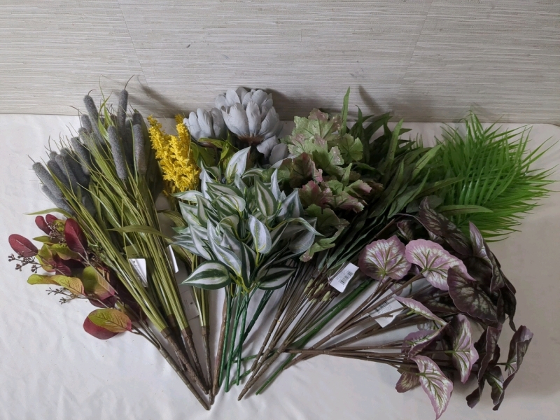 New Faux Floral Decoration Bundle 5+ types, Approx 14 to 24 inches