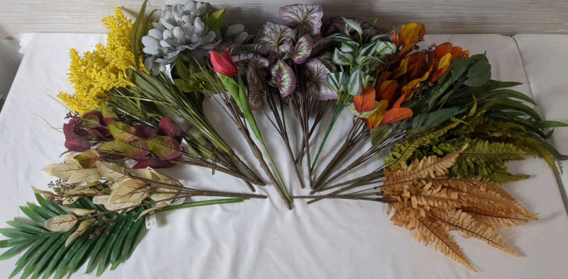 New Faux Floral Decoration Bundle 5+ types, Approx 14 to 24 inches