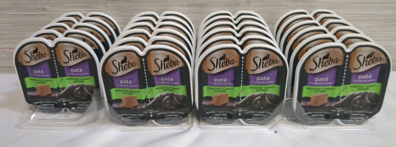 23 New Packs Sheba Roasted Turkey Entr&eacute;e Cat Food 2 portions per, 37.5g per portion BB 16 DEC 2026