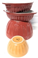 2 Wayfair & Jackson Ceramic Mixing Bowls (Up to 8.5"D &times; 4.5"H) & 2 Shallow Baking / Au Gratin Dishes (9" &times; 5.75" Ea)
