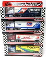4 Vintage 1993 MATCHBOX Limited Edition Super Star Transporters : Citgo Wood Brothers, Manheim Auctions, Valvoline, Purex Detergent