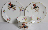 Vintage Royal Doulton " Exotic Birds " Cup & Saucers . All Rings True , Crazing Present on Cup
