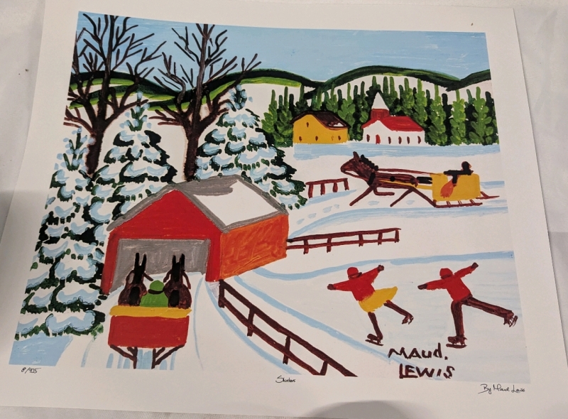 Print of Maud Lewis' "Skaters". 24" by 20" 8/905