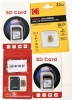 2 New 32GB 4K Camera Pro Memory SD Cards & 2 Micro SD Cards : 32GB Kodak UHS-I U3 V30 A1, 8GB Unbranded With Adapter (All Sealed)