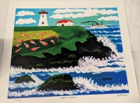 Print of Maud Lewis' "Lighthouse and Steamer". 24" by 20" 17/750